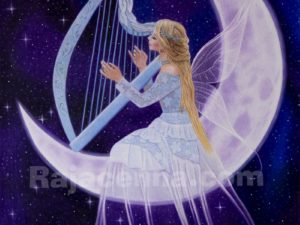 Print of the original colored pencil drawing Moonlight Fairy by Rajacenna